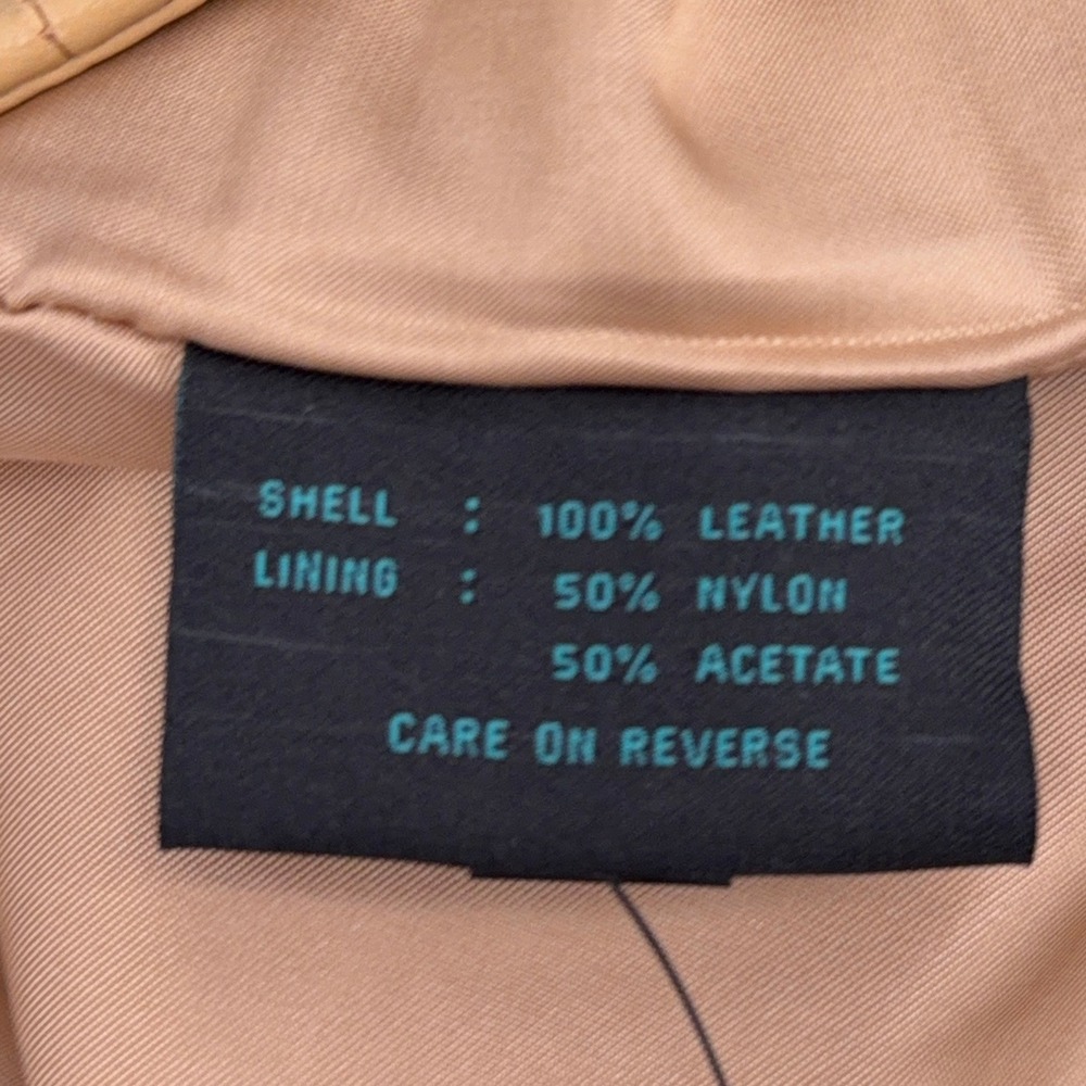 Siena Studio Women Camel Leather Pants Straight Leg High Rise Size 12 NWT - Picture 6 of 10